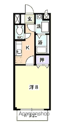 ドミール[1K/26.77m2]の間取図