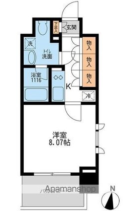 アーデン清澄白河[1K/27.64m2]の間取図
