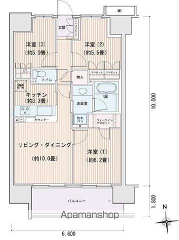エスティメゾン豊洲レジデンスBの間取り写真