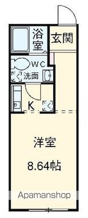 東京都世田谷区用賀２丁目[1R/25.28m2]の間取図