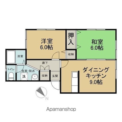 サニーハイツカゼハレ[2DK/47.2m2]の間取図