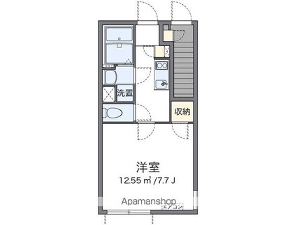 クレイノソレイユ立川[1K/23.57m2]の間取図