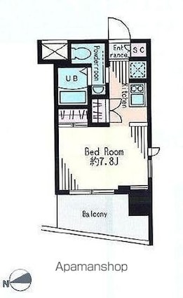 レジディア市谷薬王寺[1R/20.01m2]の間取図
