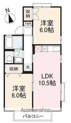 香川県高松市円座町[2LDK/50.09m2]の間取図