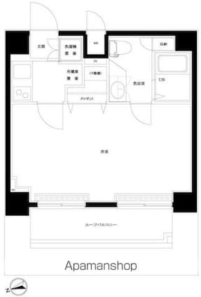 ルーブル早稲田[1K/26.03m2]の間取図