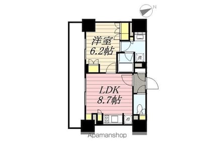 パークアクシス東陽町・親水公園[1LDK/39.69m2]の間取図