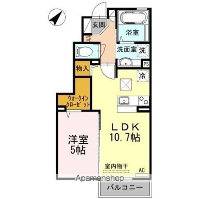 コージーサイド[1LDK/40.22m2]の間取図