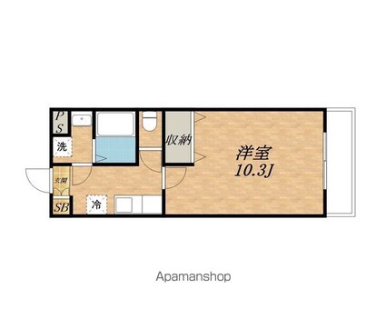 滋賀県蒲生郡日野町大字内池[1K/32.4m2]の間取図