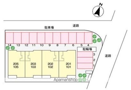 セントラルパークサイド市坪[2LDK/55.42m2]の配置図