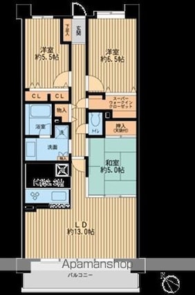 レジディア東松戸[3LDK/78.08m2]の間取図