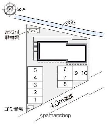 レオパレスアクア門前[1K/20.28m2]の配置図