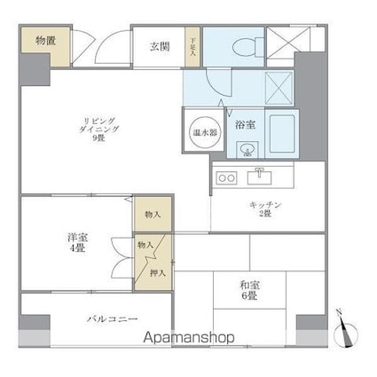 グランドメゾン田町[2LDK/43.78m2]の間取図