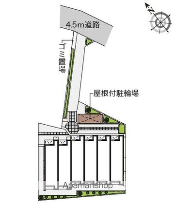 クレイノソレイユⅤ[1K/29.66m2]の配置図