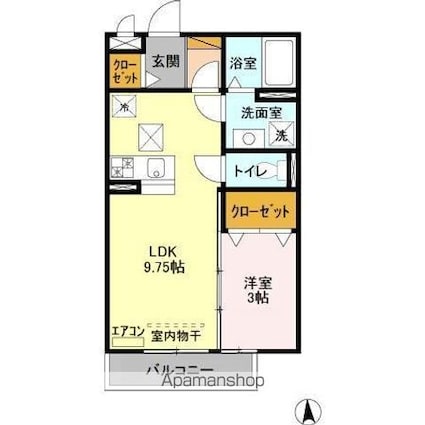 ブランコート　ＩＩ[1LDK/33.17m2]の間取図