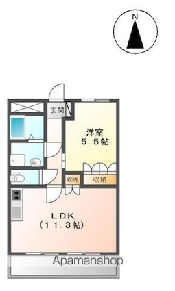 秋桜[1LDK/41m2]の間取図