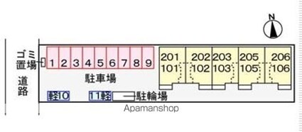 愛媛県松山市平田町[1LDK/37.13m2]の配置図