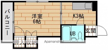 レグルス己斐本町[1K/18.63m2]の間取図