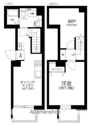 レクス神楽坂[1SDK/50m2]の間取図