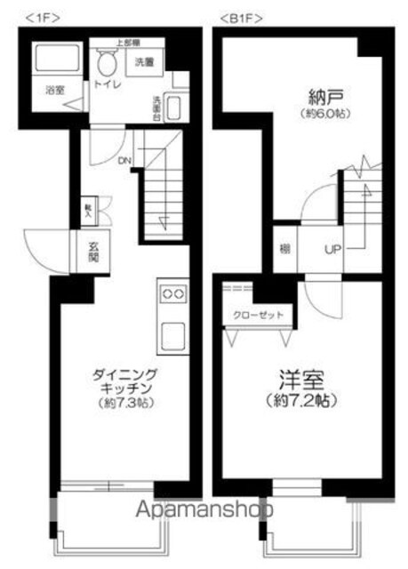 レクス神楽坂[1SDK/50m2]の間取図