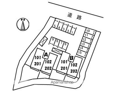 プランドール凛　Ａ棟[2LDK/55.15m2]の配置図