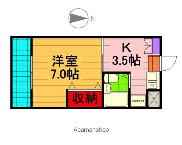 リジェール大久保Ⅲ 205 ｜ 千葉県習志野市大久保２丁目1-12（賃貸アパート1K・2階・24.09㎡） その2