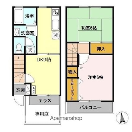 エーデルハイムスズキ　Ｂ[2DK/53.86m2]の間取図