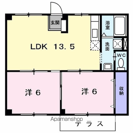 アーバンドエル２１Ａ[3DK/52.17m2]の間取図