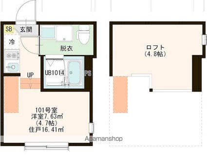 東京都練馬区関町北２丁目[1R/13.27m2]の間取図