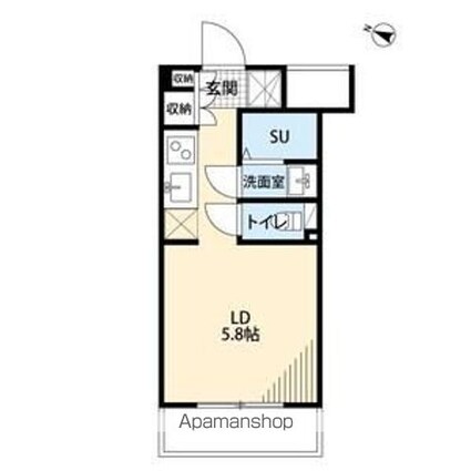 ＴＲＹＭ扇[1K/18.97m2]の間取図