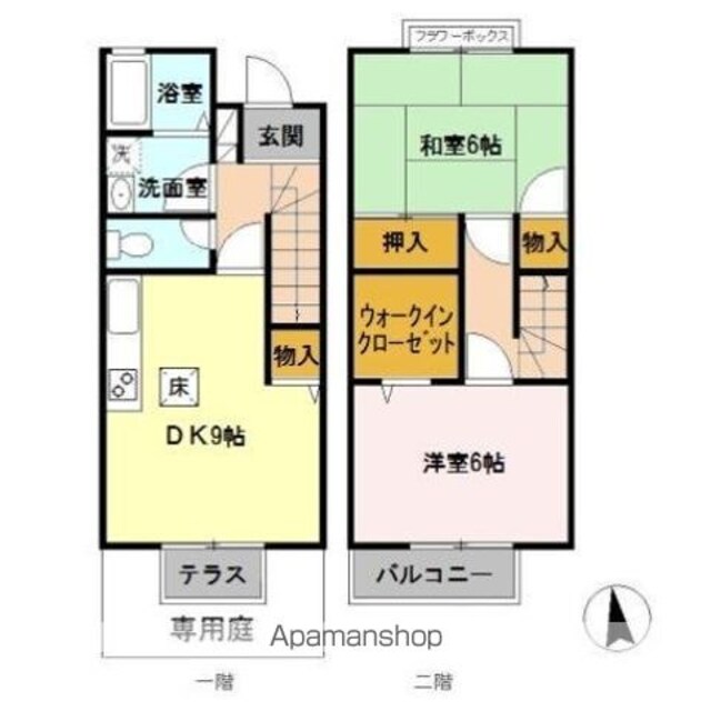 エーデルハイムスズキ　Ａ[2DK/58.94m2]の間取図