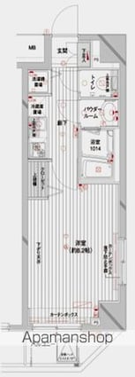 メインステージ蔵前[1K/26.04m2]の間取図
