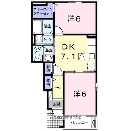 ブルージュ　Ａ[2DK/46.41m2]の間取図