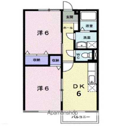 サンモール[2DK/47.23m2]の間取図