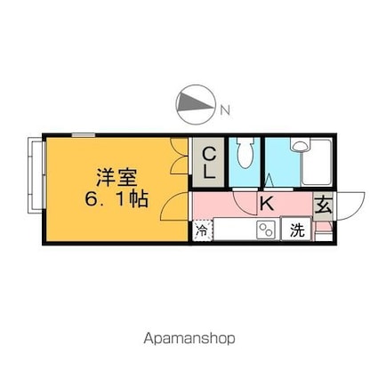アネシスⅠ[1K/20.16m2]の間取図