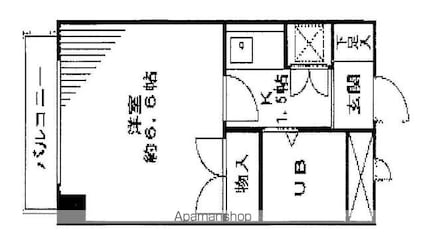 サンフローラ[1K/19.6m2]の間取図