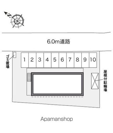レオパレスＨＹＴⅣ[1K/23.18m2]の配置図