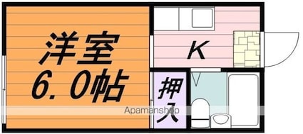 第１グリーンヒル[1K/14.9m2]の間取図