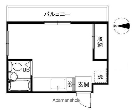 サンライズコーポ[1R/21.26m2]の間取図