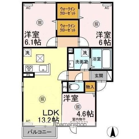 DーROOM桜 II棟の間取り写真