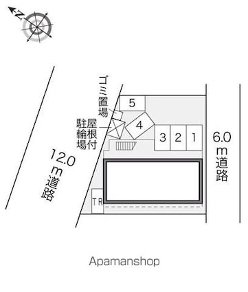 レオパレスルミネソレイユ[1K/19.87m2]の配置図