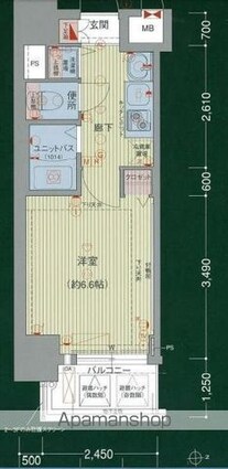 愛知県名古屋市中区大須２丁目[1K/21.97m2]の間取図