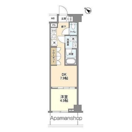 ニューミラ明大前[1DK/29.58m2]の間取図