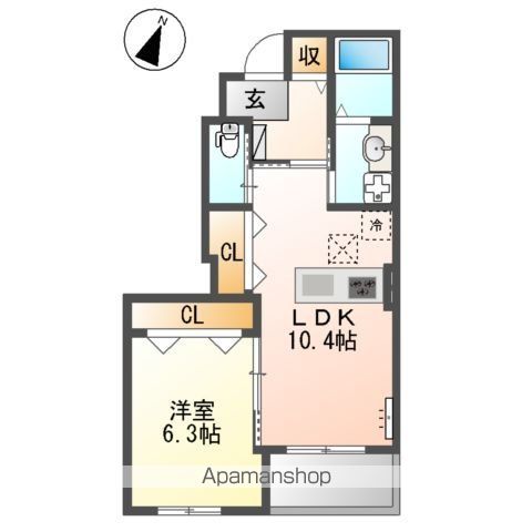 八王子市東中野のアパートの間取り