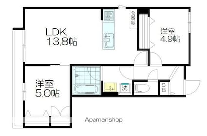 （仮称）阿佐谷北４丁目メゾン[2LDK/57.66m2]の間取図