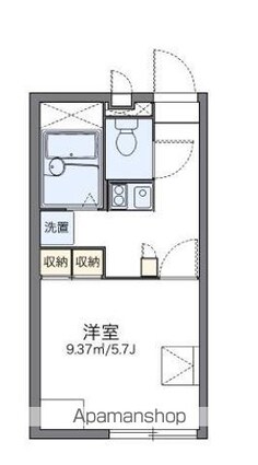 レオパレスプランドール木太Ⅱ[1K/20.28m2]の間取図