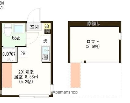 Ａｖｅｎｉｒ　上石神井[1R/12.18m2]の間取図