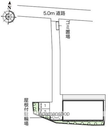 レオネクストフィエールⅡ[1K/29.47m2]の配置図