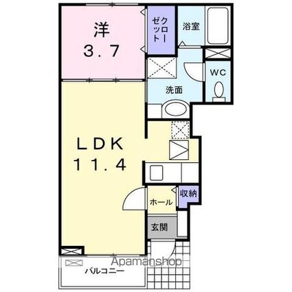 エスポア[1LDK/37.13m2]の間取図