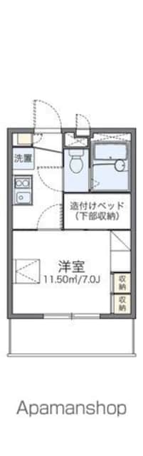 レオパレスゆう[1K/19.87m2]の間取図