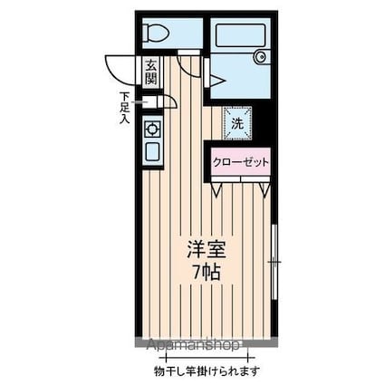 東京都世田谷区野沢４丁目[1R/22.17m2]の間取図